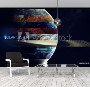 Picture of All solar system planets in one Modern minimalistic art Elements of this image furnished by NASA